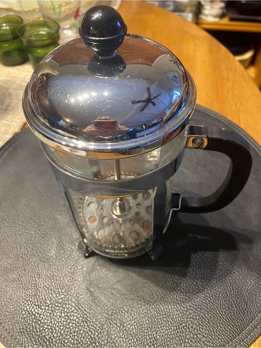 Stainless Steel and Black French Press Coffee Maker - Black